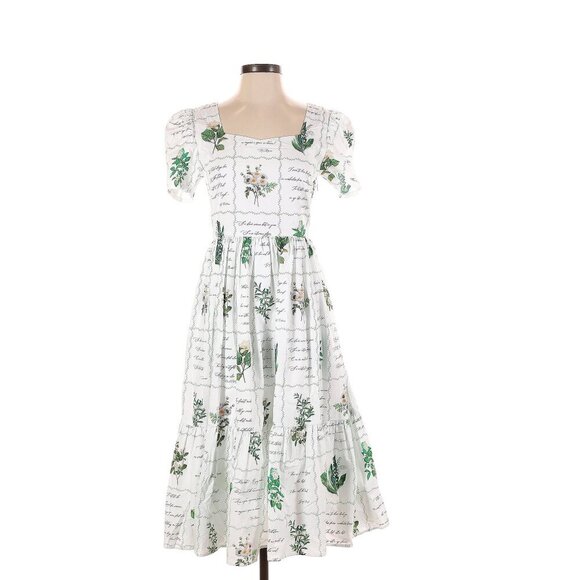 Mome Brand Evanjelina & Co Faye Dress in Botanical Love Poems Small NWT - Picture 1 of 6